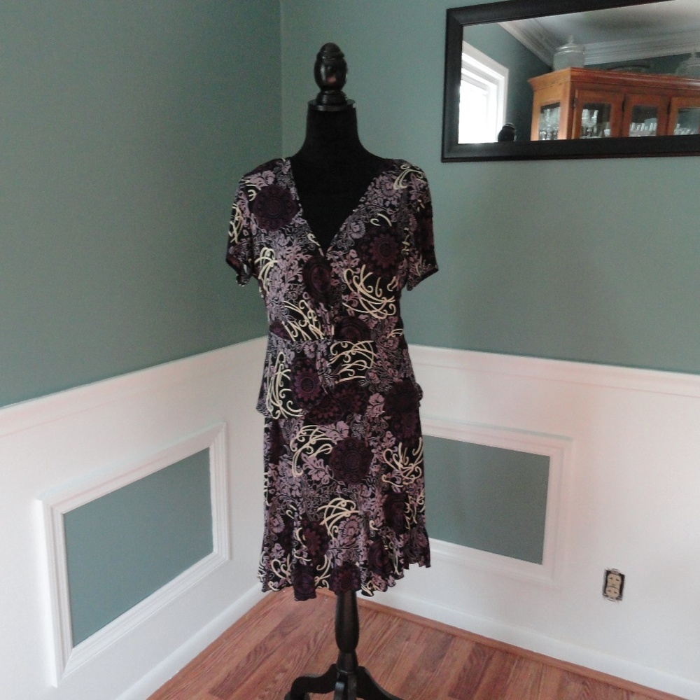 Purple, Mauve and Black 2 piece skirt set